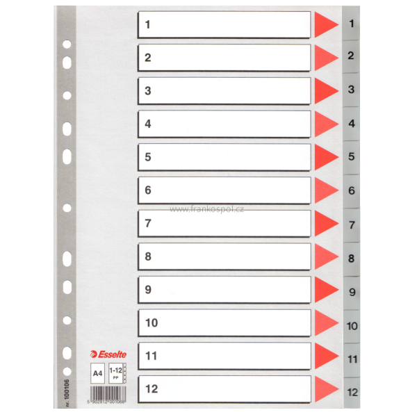 Rozdružovač ESSELTE A4, 1-12