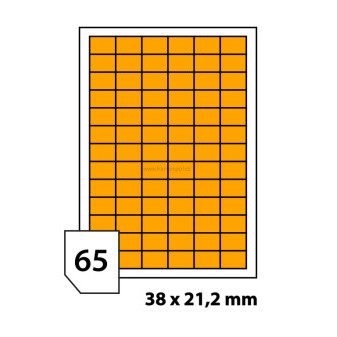 Print etikety 38x21,2 mm fluorescentní oranžové