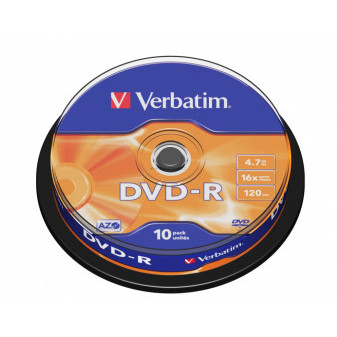 DVD-R Verbatim AZO Matt Silver 4.7GB 16x, cake box 10 ks