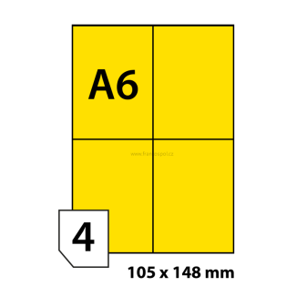 Print etikety 105x148 mm žlutá