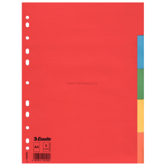 Rozdružovač ESSELTE, Economy A4, 5 barev