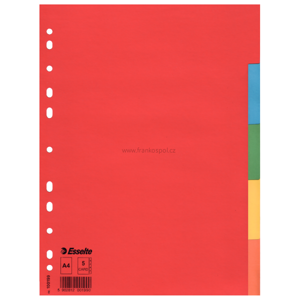 Rozdružovač ESSELTE, Economy A4, 5 barev