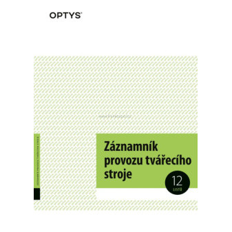 Záznamník provozu tvářecího stroje, A4, 12 listů