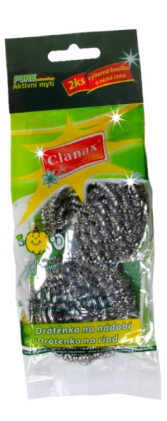 Drátěnka na nádobí CLANAX, 15 g, nerezová, 2 ks