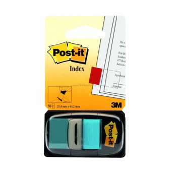 Samolepicí plastové záložky 3M Post-it Index, 43,2 x 25,4 mm, 50 lístků, azurové