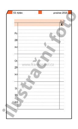 Náplň do diářů ADK - Sada A7 pro týdenní plánování