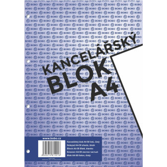 Kancelářský blok BOBO s děrováním, A4, čistý