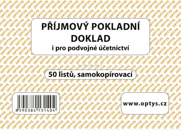 Příjmový pokladní doklad A6, samopropisovací, 50 listů