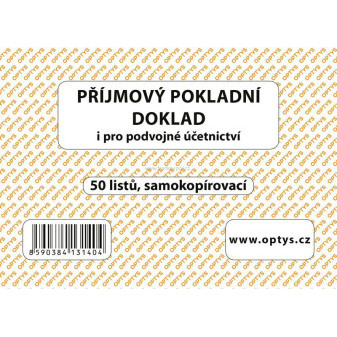 Příjmový pokladní doklad A6, samopropisovací, 50 listů