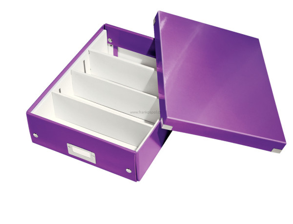 Organizační box LEITZ WOW Click&Store, velikost M, purpurový