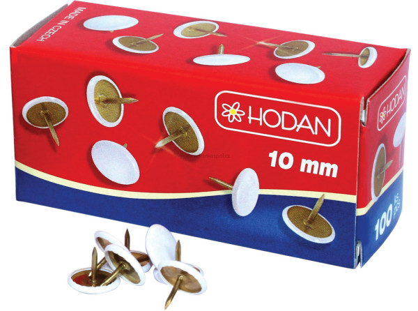 Připínáčky HODAN 10 mm, bílé