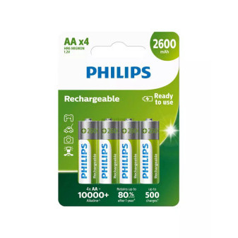 Baterie PHILIPS R6 (tužková) nabíjecí, 4ks