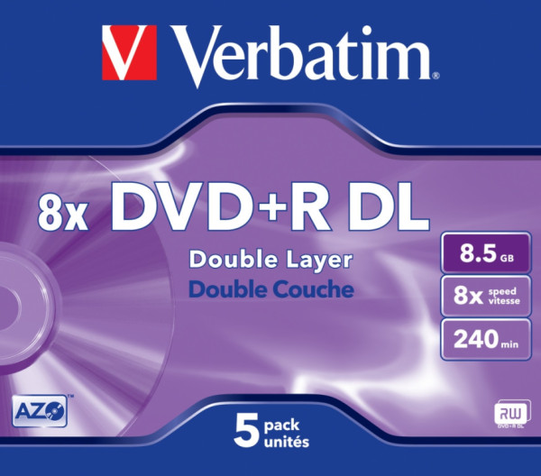 DVD+R Verbatim AZO Double Layer 8.5GB 8x, jewel box 1 ks