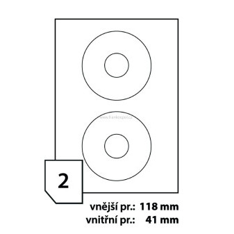 Print etikety na CD průměr 118x41 mm