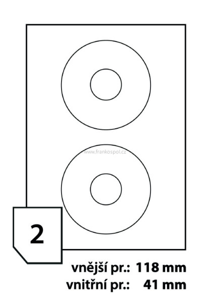 Print etikety na CD průměr 118x41 mm