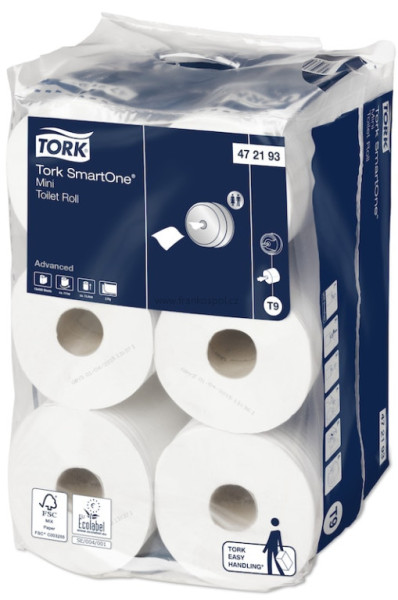 Toaletní papír TORK T9 Advanced SmartOne® mini, středové odvíjení, 12 ks