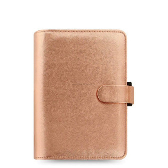 Diář FILOFAX Saffiano Metallic, osobní, rose gold