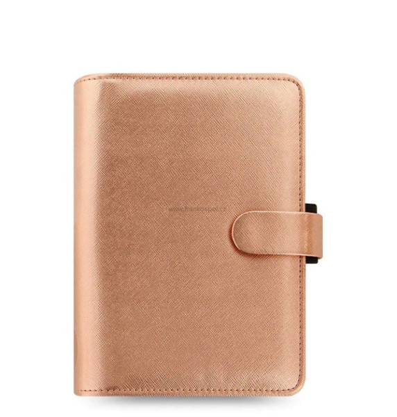 Diář FILOFAX Saffiano Metallic, osobní, rose gold