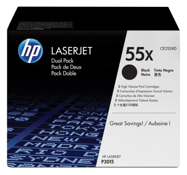 Toner HP CE255XD Black duo pack, originální