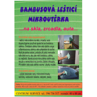 Utěrka BAMBUSOVÁ - leštící, mikrovlákno