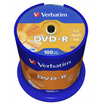 DVD-R Verbatim AZO Matt Silver 4.7GB 16x, cake box 100 ks