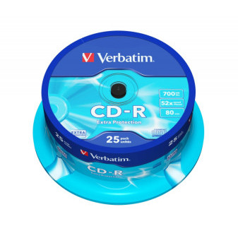 CD-R Verbatim Extra Protection 700MB 52x, cake box 25 ks