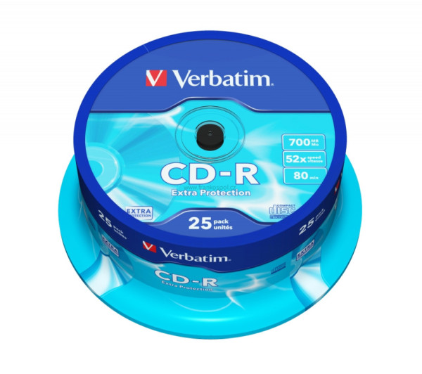 CD-R Verbatim Extra Protection 700MB 52x, cake box 25 ks