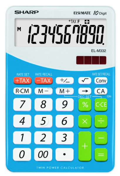 Stolní kalkulačka SHARP EL-M332-BBL, bílo-modrá