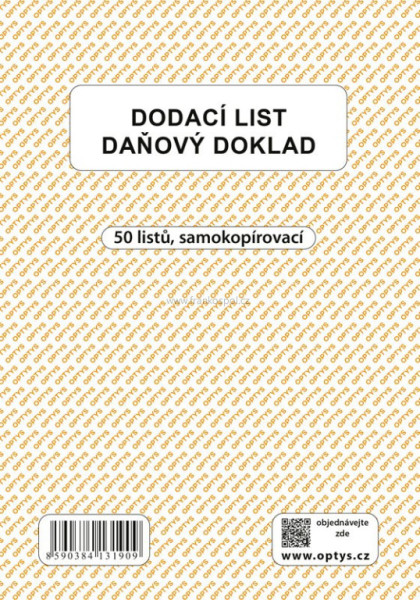 Dodací list A5, samopropisovací, 50 listů