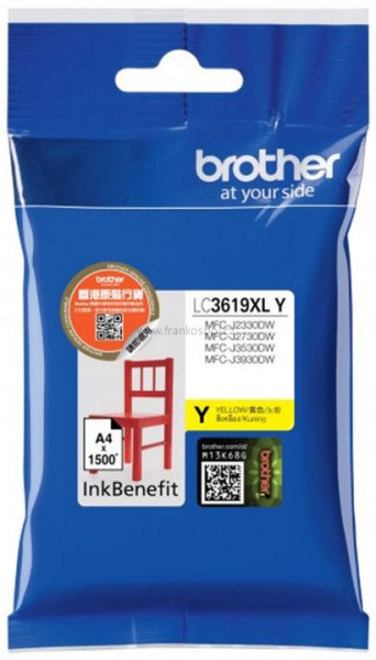 Cartridge BROTHER LC-3619XLY Yellow, originální