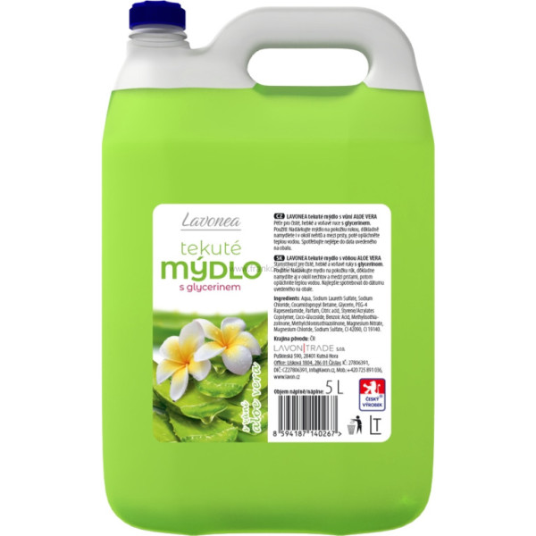 Tekuté mýdlo LAVONEA, 5 l, aloe vera