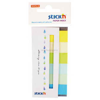 Samolepicí papírové záložky Stick'n by Hopax, 45 x 15 mm, 6 x 30 lístků, letní mix