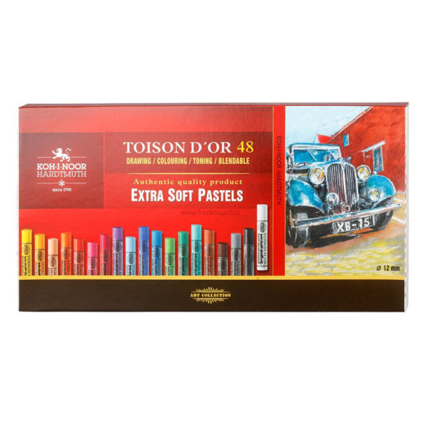 Suché pastely KOH-I-NOOR Toison d´or, extra soft, 48 barev