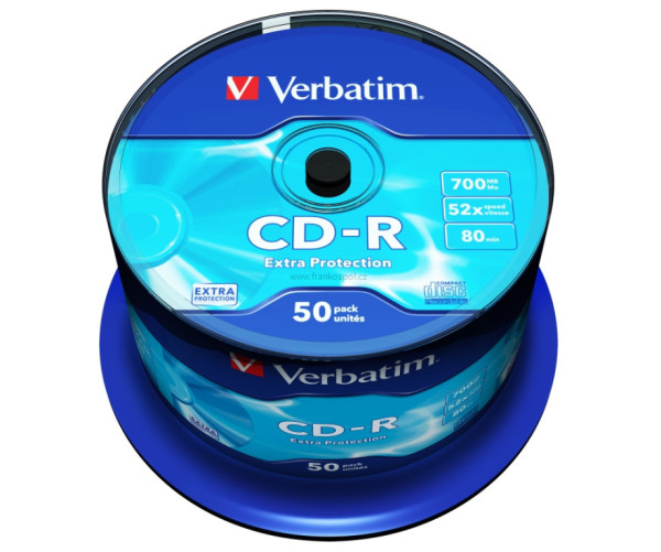 CD-R Verbatim Extra Protection 700MB 52x, cake box 50 ks