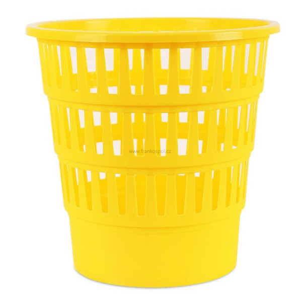 Odpadkový koš OFFICE Products, 16l, perforovaný, žlutý