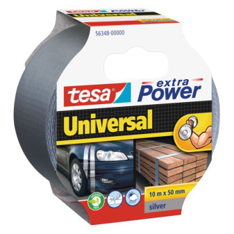 Textilní opravná páska TESA Universal Extra power, 10 m x 50 mm, stříbrná