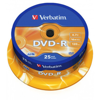 DVD-R Verbatim AZO Matt Silver 4.7GB 16x, cake box 25 ks