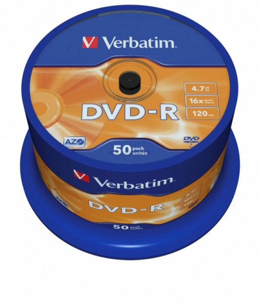 DVD-R Verbatim AZO Matt Silver 4.7GB 16x, cake box 50 ks