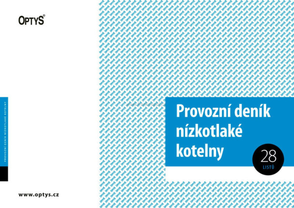 Provozní deník nízkotlaké kotelny, A4, 28 listů