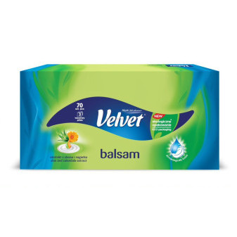 Kapesnicky VELVET Balsam 70 ks, 3 vrstvé