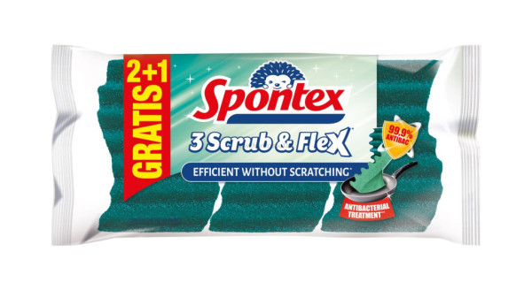 Houba na nádobí SPONTEX Scrub & Flex 2+1