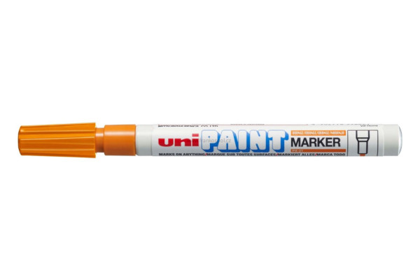 Lakový popisovač UNI Paint Fine, 0,8-1,2 mm, oranžový