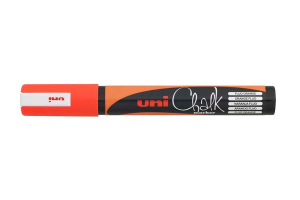 Křídový popisovač UNI Chalk Marker, 1,8-2,5 mm, fluo oranžový