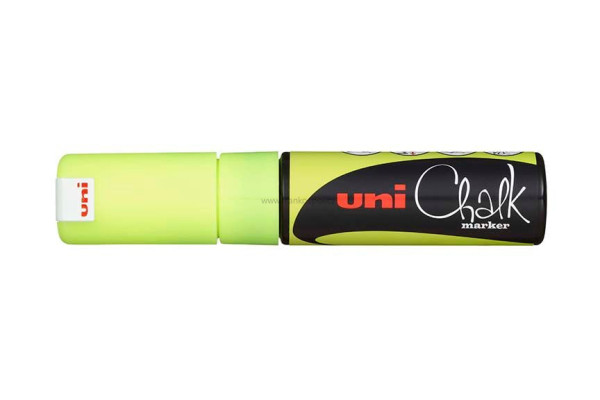 Křídový popisovač UNI Chalk Marker, 8 mm, fluo žlutý