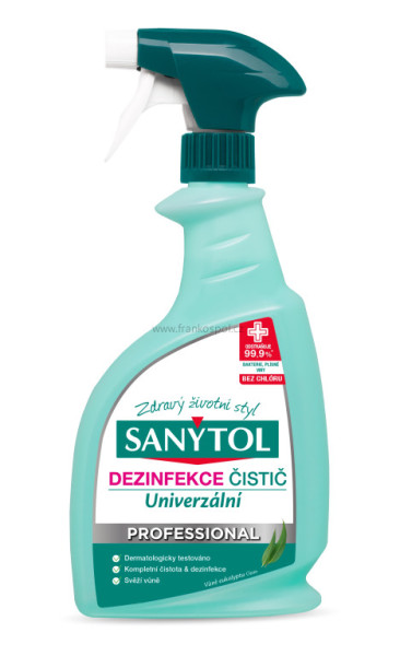 SANYTOL Professional dezinfekční univerzální čistič, rozprašovač, 750 ml, eukalyptus