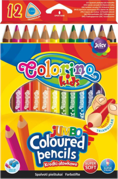 Pastelky COLORINO Jumbo, 12 barev