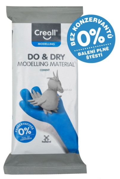 Modelovací hmota CREALL DO&DRY, hypoalergenní, 0,5 kg, šedý cement