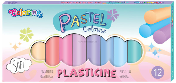 Plastelína COLORINO, 12 barev, pastelová