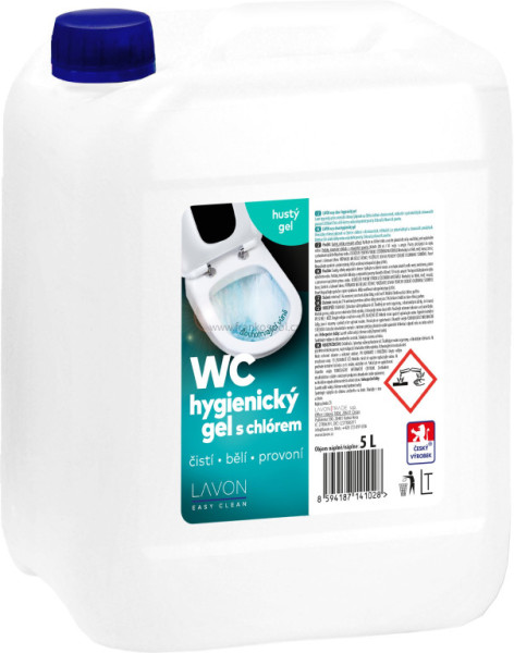 WC LAVON hygienický gel s chlórem, 5 l