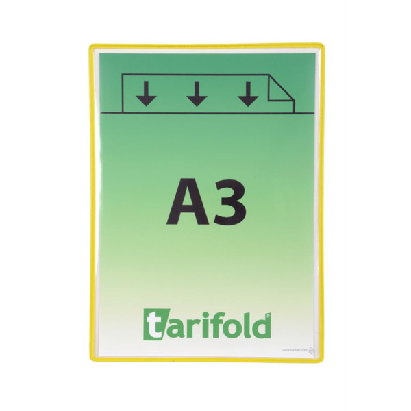 Samolepící rámeček TARIFOLD s kapsou, A3, žlutý